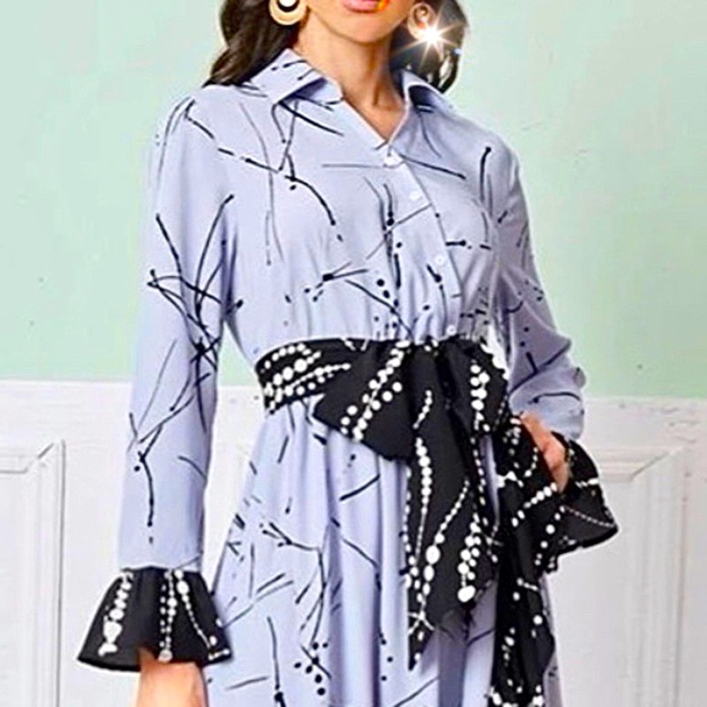 NWT, Lavishly Paris Women’s Ruffle Hem Maxi Dress. Size Medium